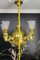 Lampadario Art Déco in bronzo e vetro satinato, 1920, Immagine 18