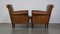English Leather Armchairs with High Back, Set of 2 3
