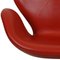 Arne Jacobsen Swan Chair in Red Aura Leather, 2000s 5