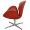 Arne Jacobsen Swan Chair in Red Aura Leather, 2000s 4