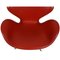 Sedia Swan di Arne Jacobsen in pelle rossa, inizio XXI secolo, Immagine 6