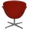 Sedia Swan di Arne Jacobsen in pelle rossa, inizio XXI secolo, Immagine 3