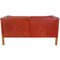 2-Sitzer 2332 Sofa aus indisch rotem Anilinleder von Børge Mogensen 3