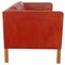 2 Seater 2332 Sofa in Indian Red Aniline Leather from Børge Mogensen 2