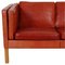 2 Seater 2332 Sofa in Indian Red Aniline Leather from Børge Mogensen 9
