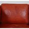 Sofá de tres plazas 2333 de cuero anilina rojo de la India de Børge Mogensen, Imagen 18
