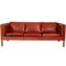 3 Seater 2333 Sofa in Indian Red Aniline Leather from Børge Mogensen 1