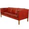 3 Seater 2333 Sofa in Indian Red Aniline Leather from Børge Mogensen 3