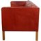 Sofá de tres plazas 2333 de cuero anilina rojo de la India de Børge Mogensen, Imagen 10