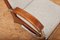 Poltrona imbottita in legno, compensato e tubolare d'acciaio cromato con cuscino Volz, Immagine 9
