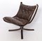 Brown Leather Falcon Armchair by Sigurd Resell for Vatne Møbler, 1970s, Image 1