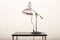 Table Lamp in Black Cast Aluminum Base, Chrome-Plated Metal Rods, Chrome-Plated Sheet Metal Lampshade 1