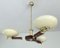 Lámpara colgante Art Déco de madera y vidrio, años 30, Imagen 3