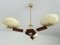 Art Deco Pendant Light in Wood and Glass, 1930s 10