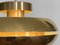 Lampada a sospensione in alluminio dorato di T. Røste & Co., anni '60, Immagine 3