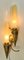 Lámpara de pared austriaca de bronce dorado con velas de vidrio, años 50, Imagen 12