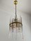Lámpara de araña italiana vintage de latón y cristal de Murano, años 60, Imagen 9