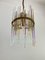 Lámpara de araña italiana vintage de latón y cristal de Murano, años 60, Imagen 5