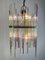 Lámpara de araña italiana vintage de latón y cristal de Murano, años 60, Imagen 2