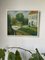 Escena de jardín, pintura al óleo sobre madera, años 60, enmarcado, Imagen 9