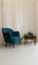Danish Modern Easy Chair in Teal Blue, 1950s, Image 20