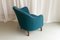 Danish Modern Easy Chair in Teal Blue, 1950s, Image 4