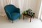 Danish Modern Easy Chair in Teal Blue, 1950s, Image 17