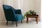 Danish Modern Easy Chair in Teal Blue, 1950s, Image 15