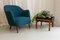 Danish Modern Easy Chair in Teal Blue, 1950s, Image 18