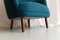 Danish Modern Easy Chair in Teal Blue, 1950s, Image 19