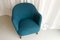 Danish Modern Easy Chair in Teal Blue, 1950s, Image 10