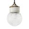 Vintage Industrial Clear Glass and Brass Pendant Lamp, Image 1