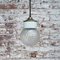 Lámpara colgante industrial vintage de latón y vidrio claro, Imagen 6