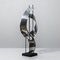 Abstract Space Age Sculpture in Sheet Metal on Wooden Base, 1970s, Image 1