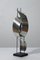 Abstract Space Age Sculpture in Sheet Metal on Wooden Base, 1970s 3