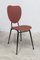 Vintage Chair in Black Lacquered Metal and Atypical Red Vinyl, 1970s 1