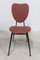 Vintage Chair in Black Lacquered Metal and Atypical Red Vinyl, 1970s 13