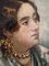L. Rubia, mujer joven con mantón y canasta de flores, óleo sobre lienzo, años 20, Imagen 5