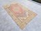 Tappeto turco intrecciato, tappeto anatolico 4x7, tappeto rosso giallo Oushak, tappeto vintage 4x7, tappeto annodato a mano, 1960, Immagine 5