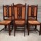 Art Deco Brutalist Oak Dining Chairs attributed to Charles Dudouyt, 1950s, Set of 6 9