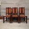 Art Deco Brutalist Oak Dining Chairs attributed to Charles Dudouyt, 1950s, Set of 6 1