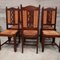Art Deco Brutalist Oak Dining Chairs attributed to Charles Dudouyt, 1950s, Set of 6, Image 7