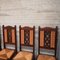 Brutalistischer Art Deco Esszimmerstühle aus Eiche, Charles Dudouyt zugeschrieben, 1950er, 6er Set 5