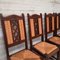Art Deco Brutalist Oak Dining Chairs attributed to Charles Dudouyt, 1950s, Set of 6 6