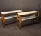 Vintage Console in Golden Metal with Veined White Marble Top, 2000s 8