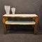 Vintage Console in Golden Metal with Veined White Marble Top, 2000s 11