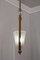 Lámpara colgante vintage de cristal de Murano con marco de latón, años 30, Imagen 3