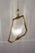 Lámpara colgante vintage de cristal de Murano con marco de latón, años 30, Imagen 7