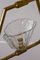 Lampada a sospensione vintage in vetro di Murano con cornice in ottone, anni '30, Immagine 6