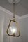 Lampe à Suspension Vintage en Verre Murano avec Cadre en Laiton, 1930s 2